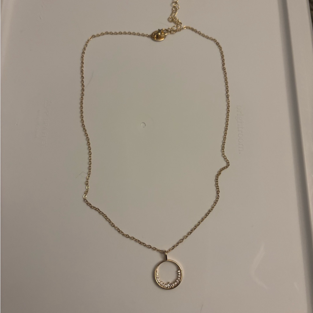3for10 Gold Circle Necklace With Diamonds 5$